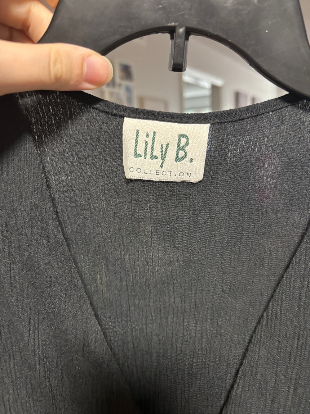 Lily Black Ribbed Button-Front Tank - Picture 3 of 3